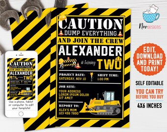 construction invites etsy