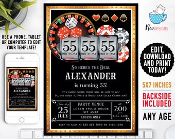 vegas invitation etsy