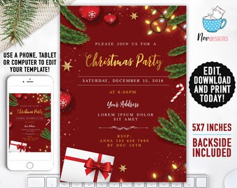 christmas invitation etsy christmas invite