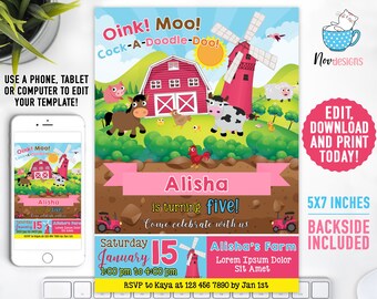 farm invitations etsy
