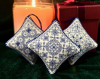 Blackwork Ornament Pattern Set 4 (Blue)
