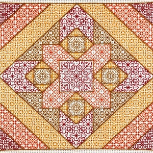 Gathering Leaves Blackwork Sampler Pattern