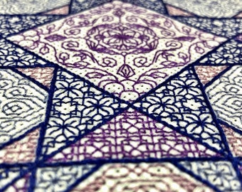 Lavender's Blue Blackwork Sampler Pattern