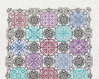 Jewel Box Blackwork Sampler Pattern