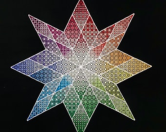 Supernova Blackwork Sampler Pattern