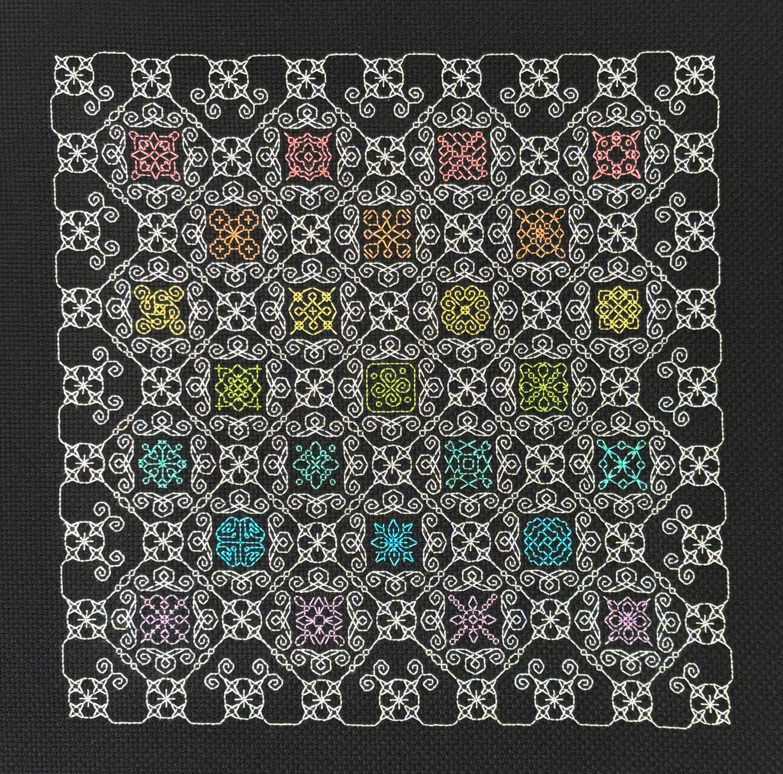 Pastel Motifs Sampler from Loose Thread Stitchery