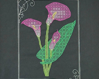 Blackwork Calla Lily Pattern