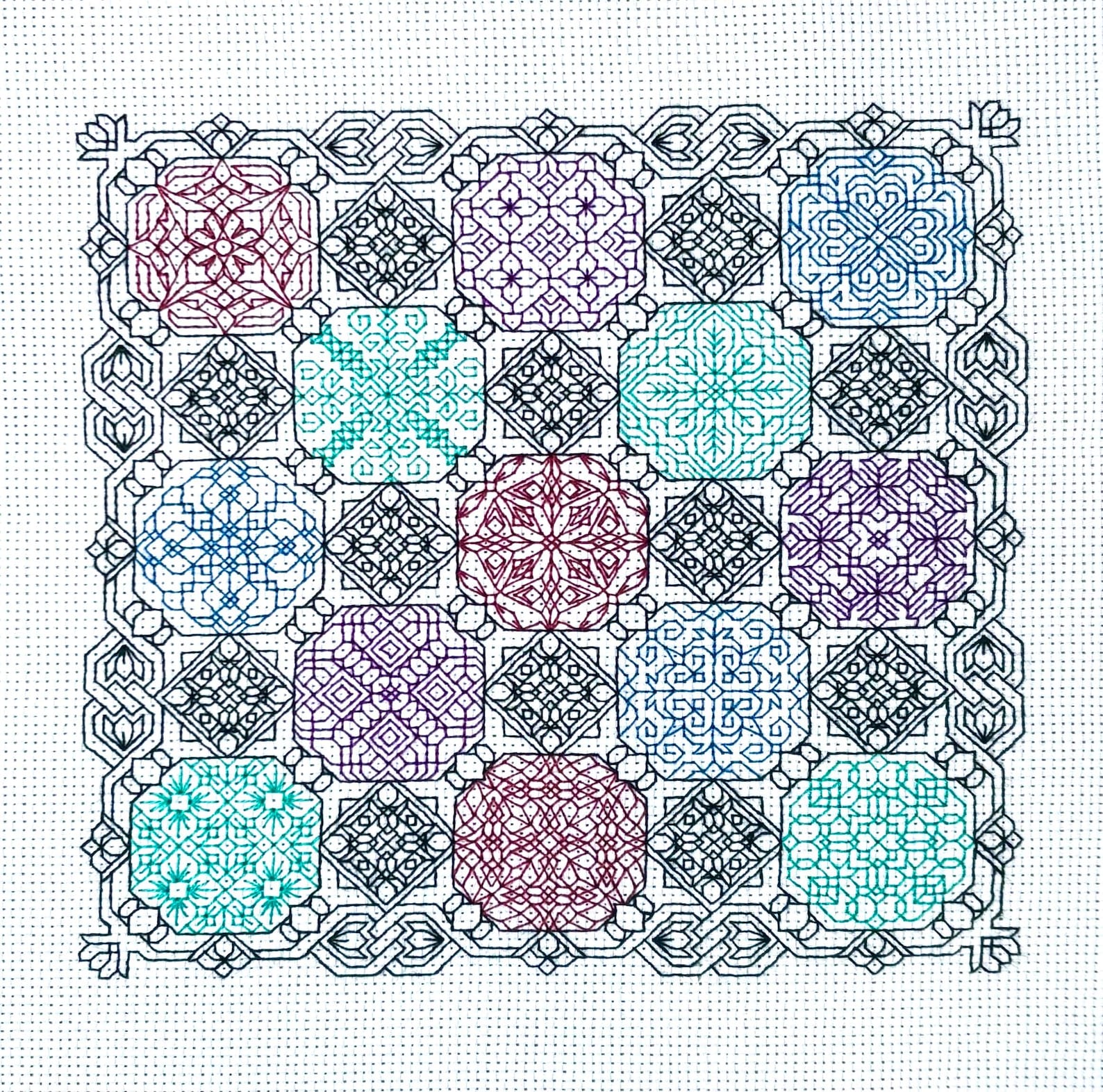 Jewel Box Blackwork Sampler Pattern - Etsy