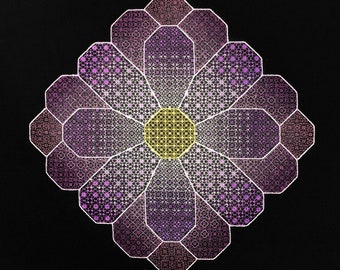 Wzór próbny Daisy Blackwork