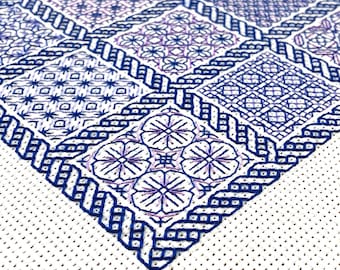 Nine-Block Blackwork Sampler