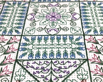 Botanical Blackwork Sampler