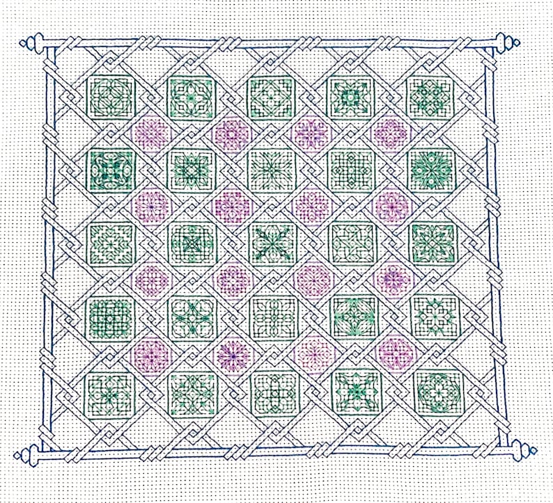 Lattice Blackwork Sampler Pattern - Etsy