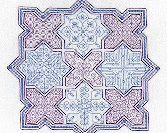 Tic Tac Toe Blackwork Sampler Pattern