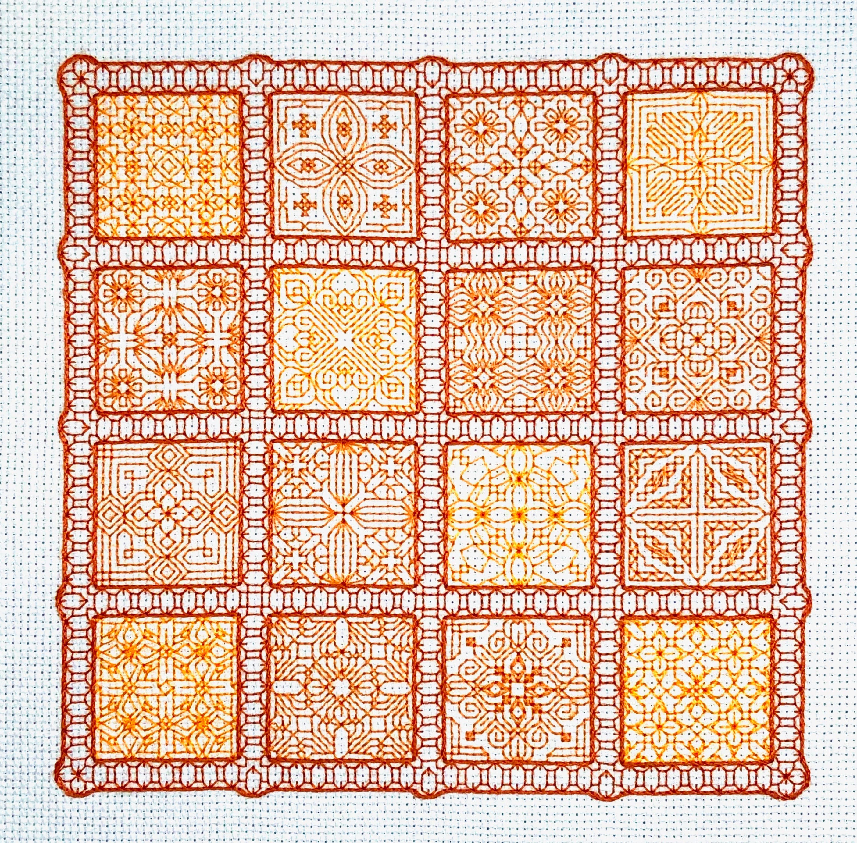 Rainbow Blackwork Sampler Pattern Set - Etsy