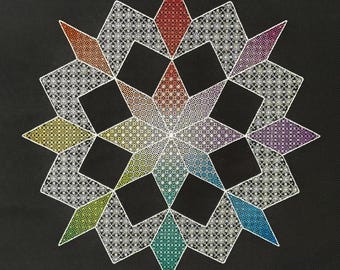 Kaleidoscope Blackwork Sampler Pattern