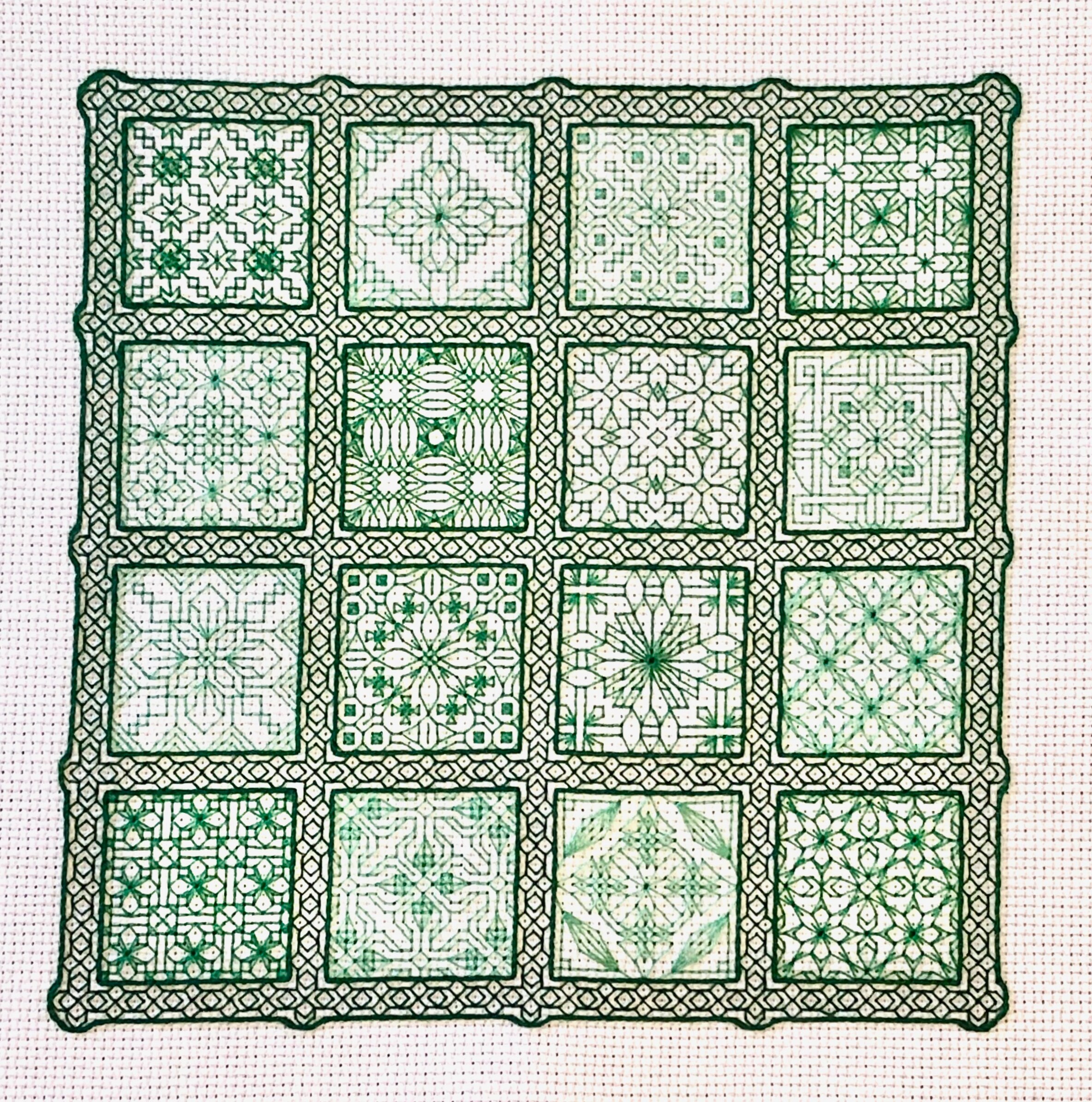 Easy Being Green Blackwork Sampler Pattern - Etsy