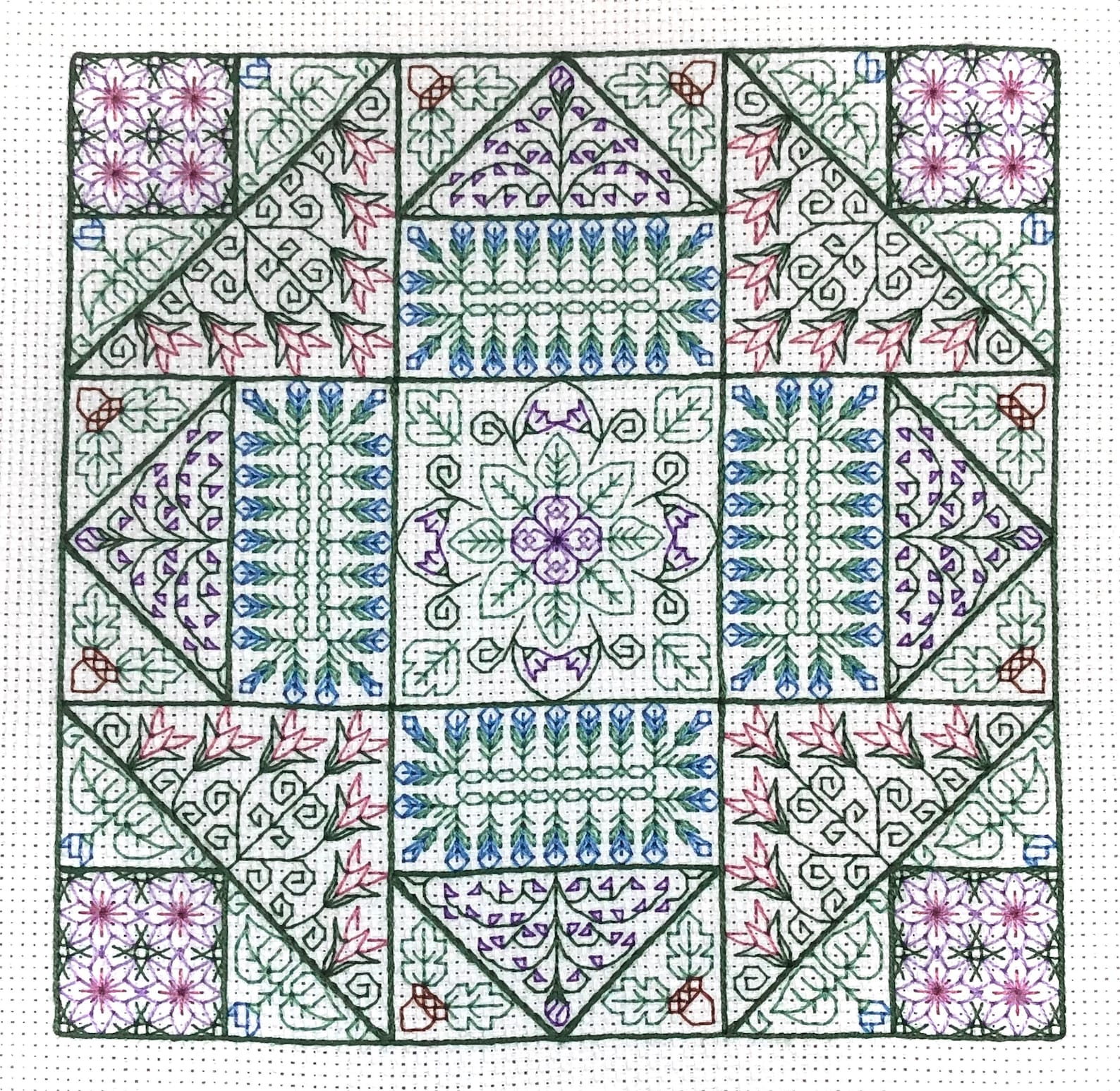 Botanical Blackwork Sampler - Etsy
