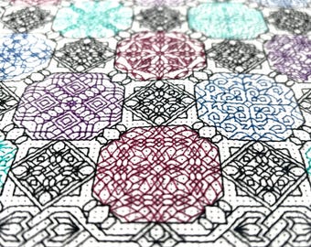 Patrón de muestrario de blackwork Jewel Box