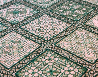 Easy Being Green Blackwork Sampler-patroon