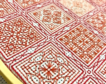 Patrón de muestrario de blackwork de cinco por cinco