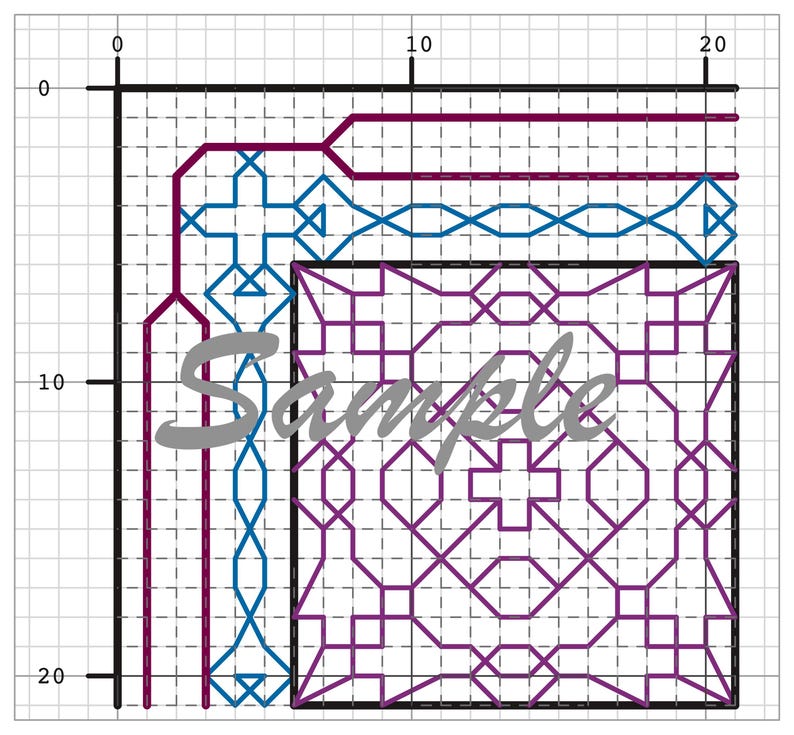 Blackwork Puzzle Sampler Pattern - Etsy