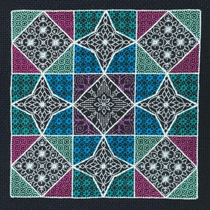 Patrón de muestrario de Blackwork de estrella polar