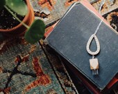 BOHEMIAN dreams collection - Roller Bottle Necklace- Glass and Wood - NATURAL