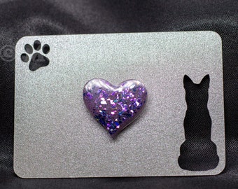 Purple Glitter Heart Pin