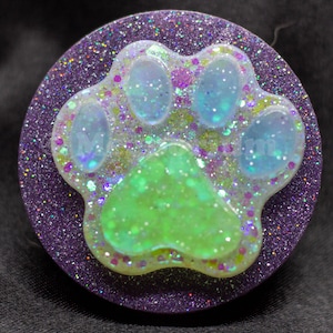 Glow in the Dark Paw Print Phone Holder Disk