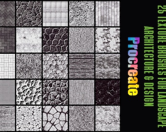 Procreate Seamless Brushes: 25 pattern textures for Landscape Architecture and Design