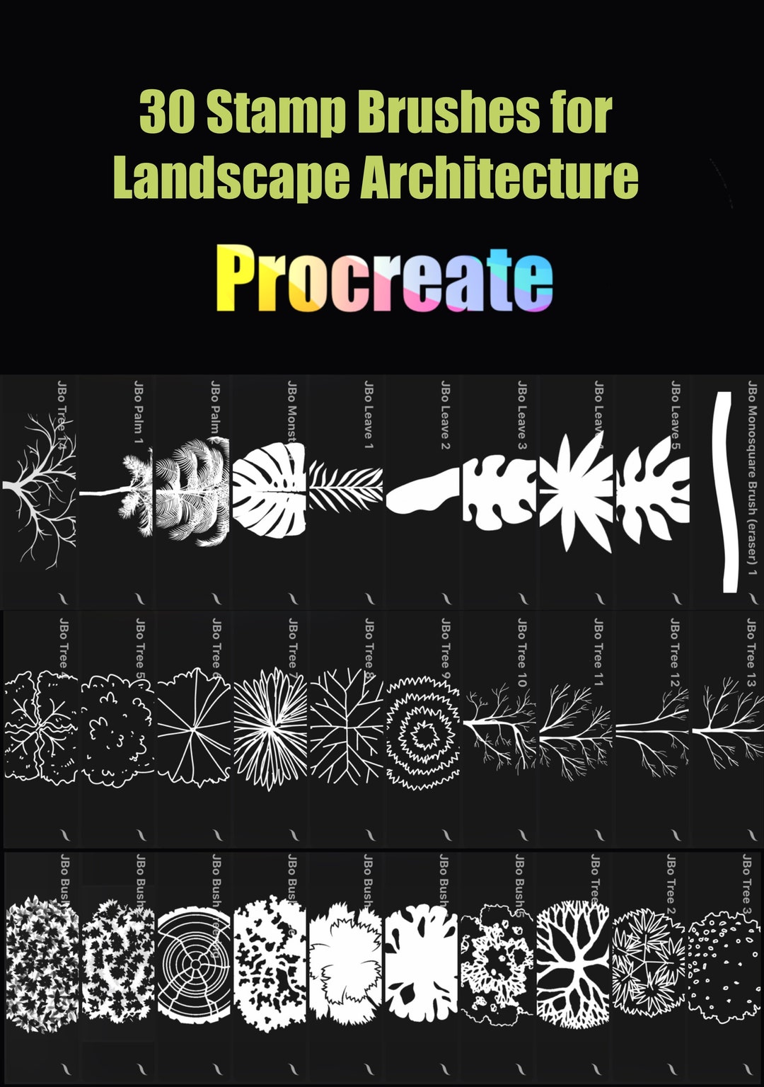 Procreate Stamp Brushes for Landscape Architecture and Design - Etsy