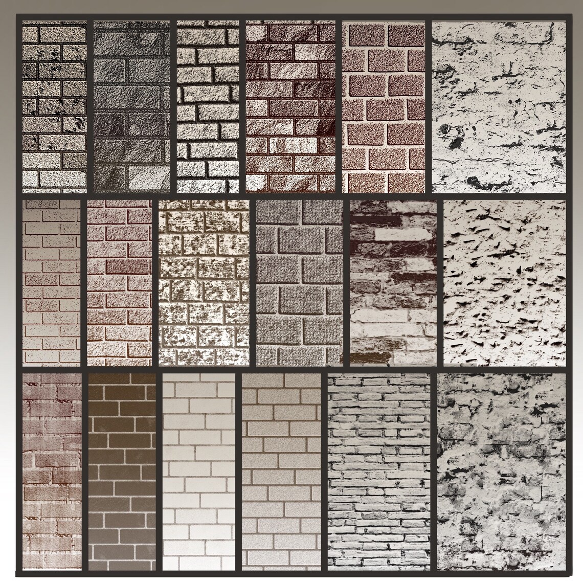 18 Bricks Seamless Texture Brushes for Procreate Etsy