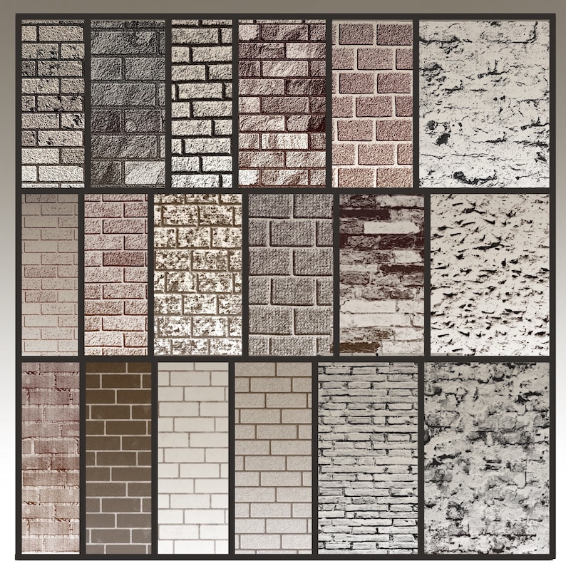 18 Bricks Seamless Texture Brushes for Procreate Etsy