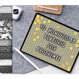 10 Honeycomb Hexagon Tiles Seamless Procreate Brushes
