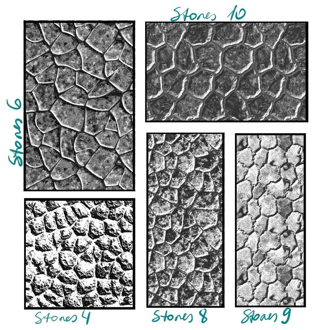 Procreate Seamless Brushes: 25 Pattern Textures for Landscape - Etsy