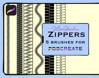 5 Procreate Fashion Zipper Brushes