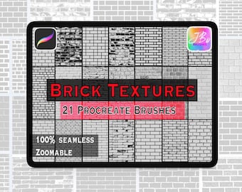 21 pinceaux pour texture transparente Procreate Brick