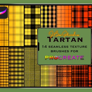 14 Tartan Procreate Seamless Pattern Texture Brushes