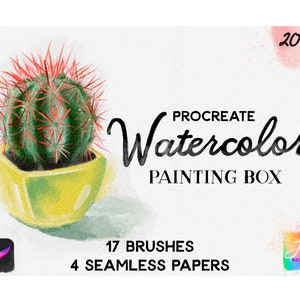Realistic Watercolor Brushes for Procreate (tutorial and seamless paper textures included)