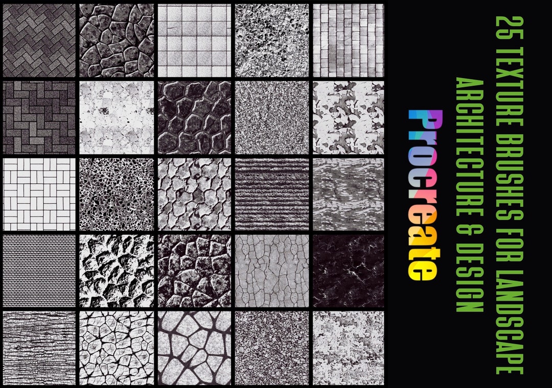 Procreate Seamless Brushes: 25 Pattern Textures for Landscape ...