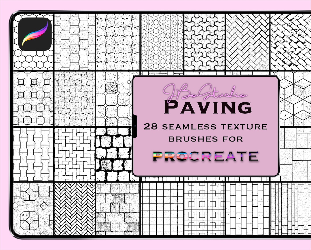 Procreate Seamless Pattern Brushes Bundle: Stone Paving Textures - Etsy