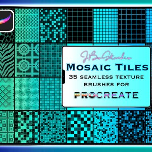 Procreate Mosaic Tiles: 35 seamless texture brushes