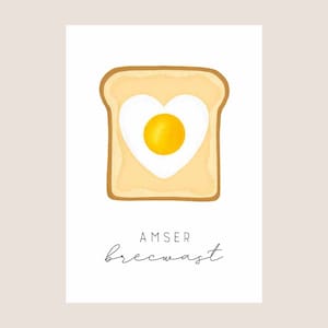 Ontbijttijd - Print A4 Welsh | Ontbijttijd - Welsh A4 Print | Welsh Kaarten