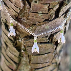 Snowdrop White Flower Charm Bracelet