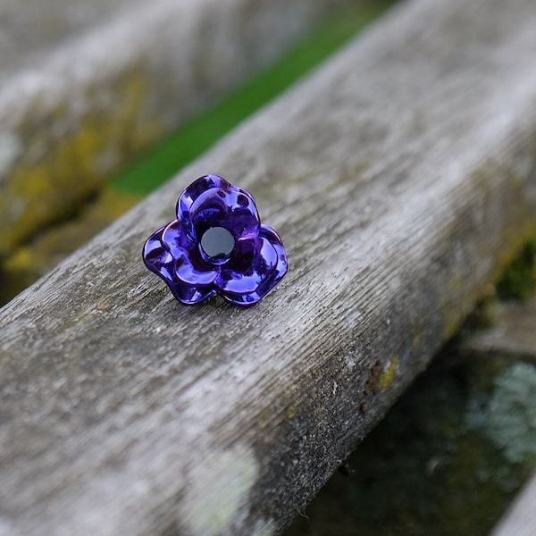 Poppy Purple Flower Lapel Pin Brooch