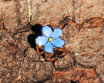 Forget Me Not Blue Flower Bracelet Charm Bead