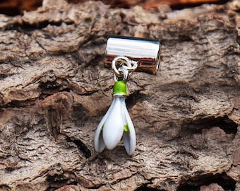Snowdrop White Flower Bracelet Charm