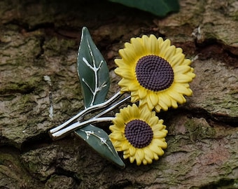 Sunflower Yellow Flower Brooch