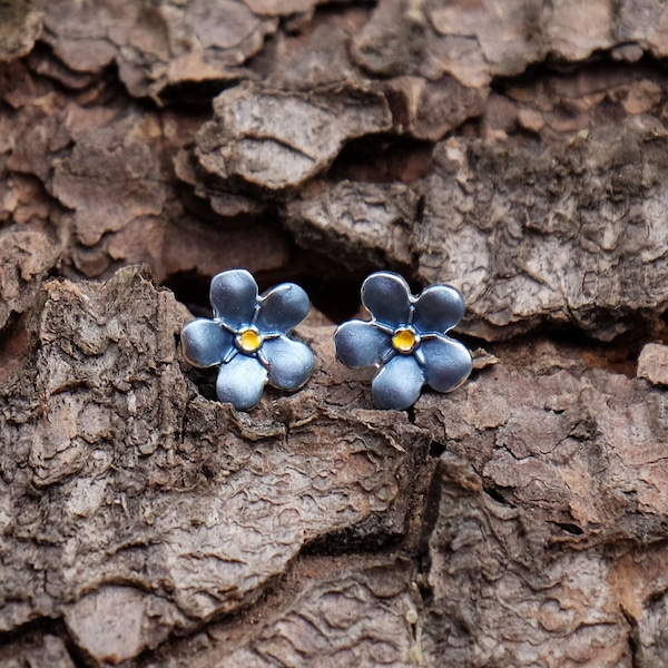 Forget Me Not Blue Flower Mini Stud Earrings