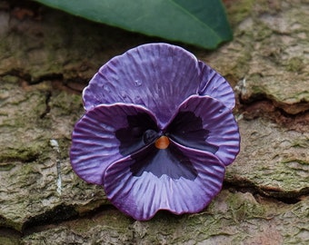 Broche Pensée Fleur Violette